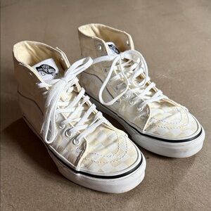 Vans Women's Checkered Cream High-Tops